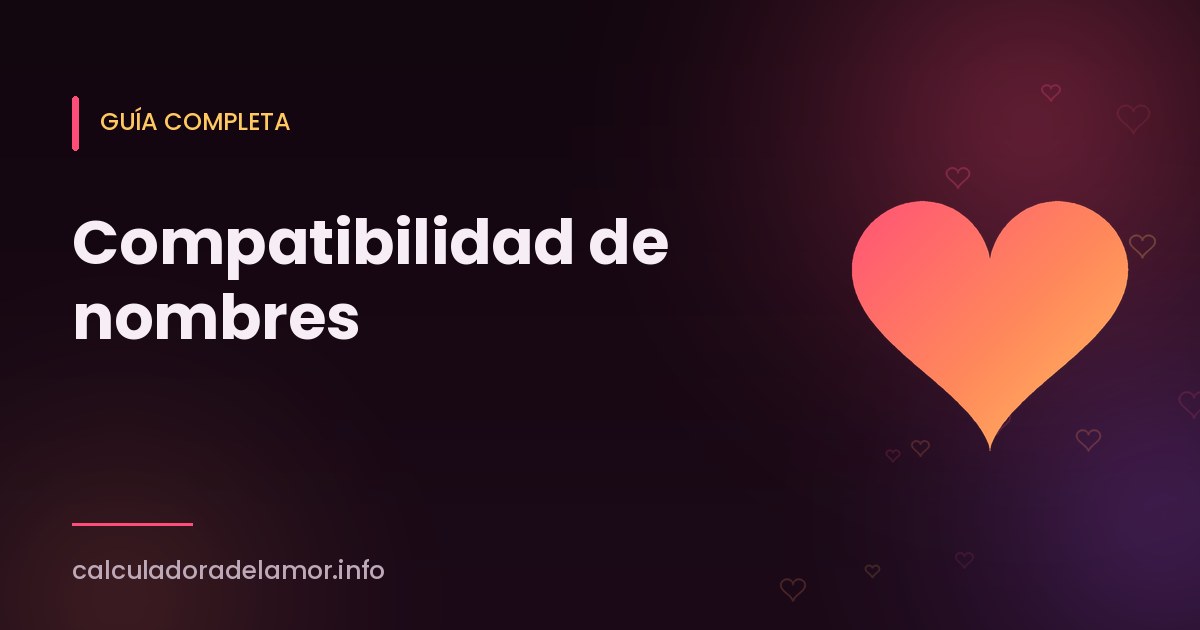 Dos nombres unidos por un corazón y números ilustrando el cálculo de compatibilidad de nombres letra a letra