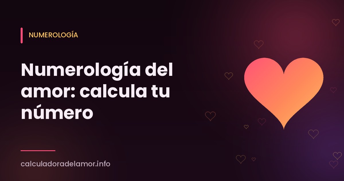 Números y corazones sobre fondo violeta ilustrando la numerología del amor y la compatibilidad de pareja
